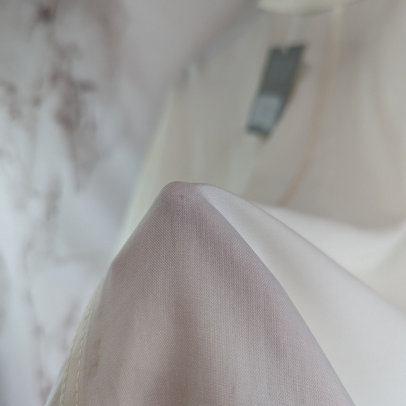 Everlane Shirt Women Small Drapey Square Sandstone Button Short Sleeve Cream - Picture 9 of 16